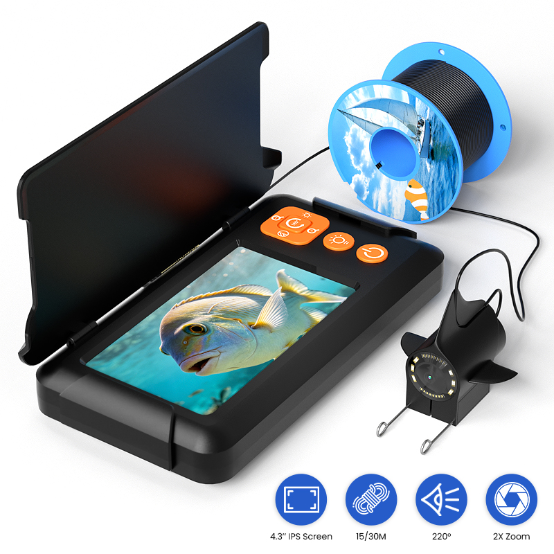 Fish Finder Portable - Détecteur de poissons portable avec support,